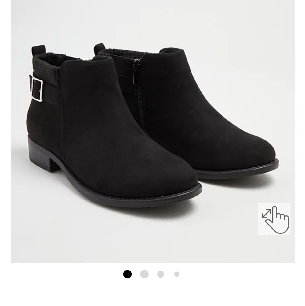 Black faux suede sweater bootie